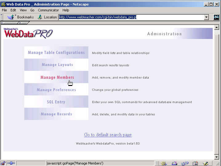 Webdata Pro Screenshot